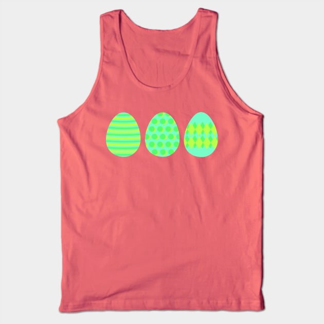 Eggspert Easter Eggs - Decorated Eggs in Green Tank Top by skauff